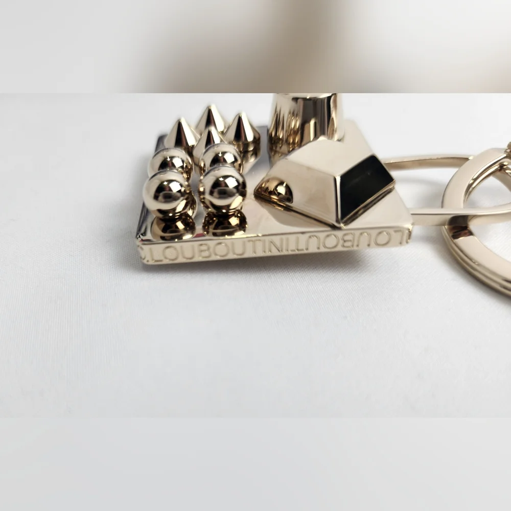 Authentic Christian Louboutin Gold Spike Keychain New